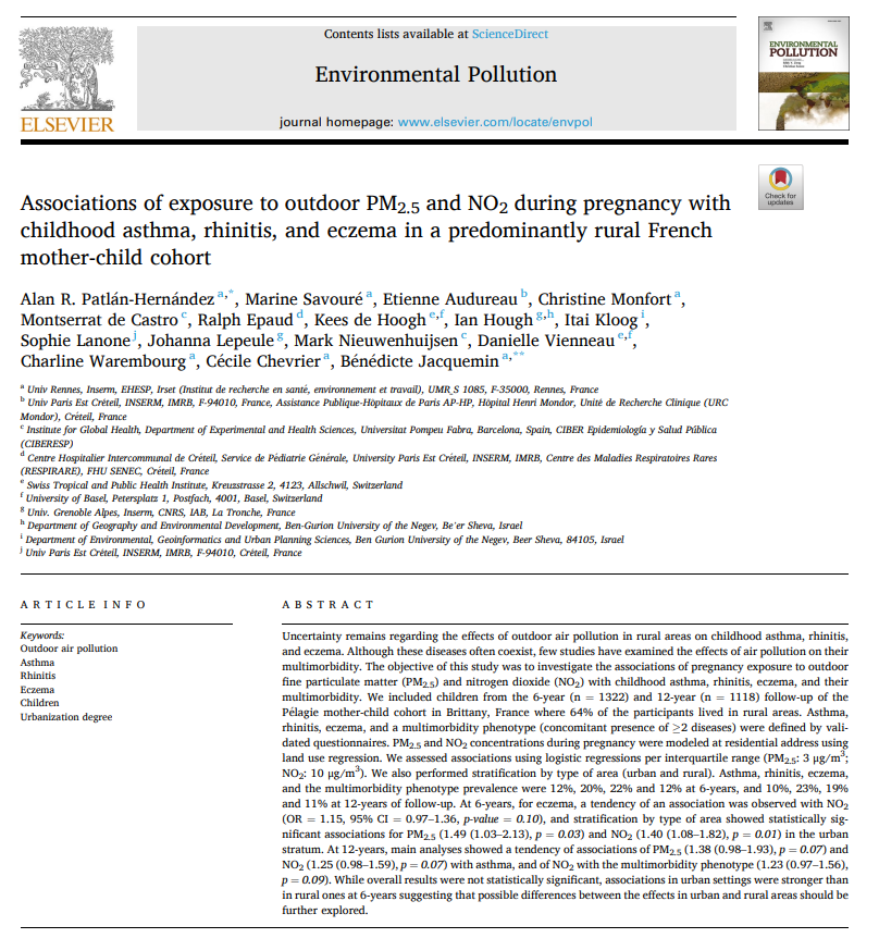Associations of exposure to outdoor PM2.5 and NO2 during pregnancy with